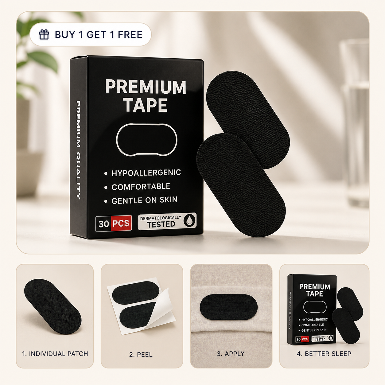 CoreShift Sleep Tape — Gentle Mouth Tape for Nasal Breathing